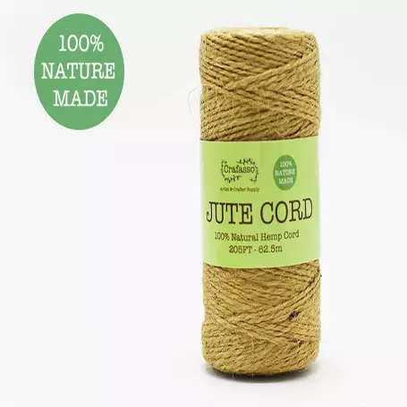 Crafasso jute cord spool 3py 2mm 205ft natural